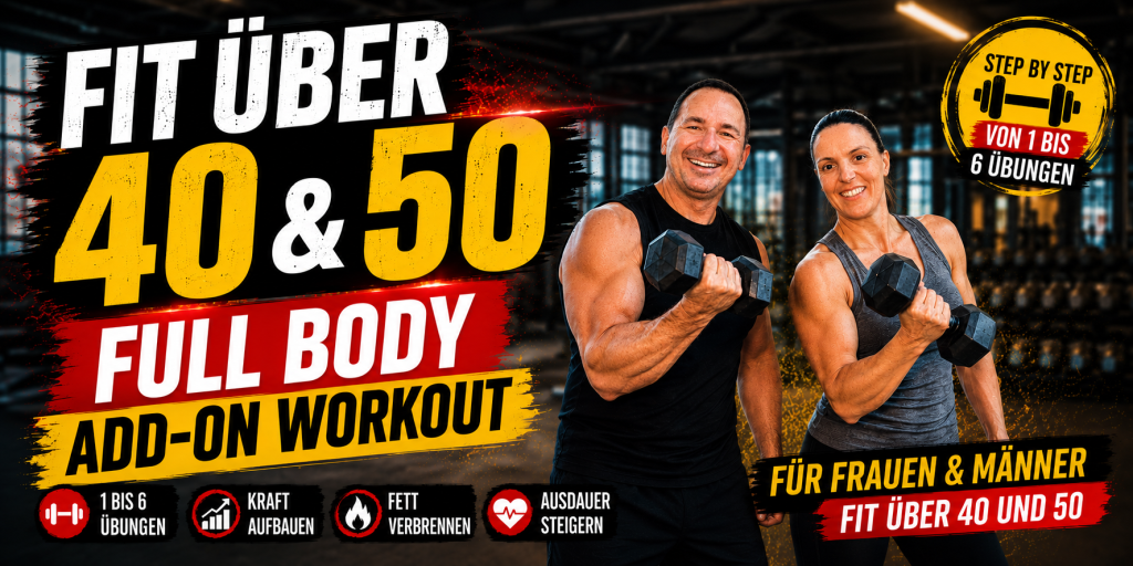 Bist du 40 plus oder 50 plus und möchtest deine Kraft, Ausdauer und Beweglichkeit verbessern? 
Dann bist du in diesem Video genau richtig! Trainiere gemeinsam mit uns – einfach, effektiv und mit jeder Menge Spaß.