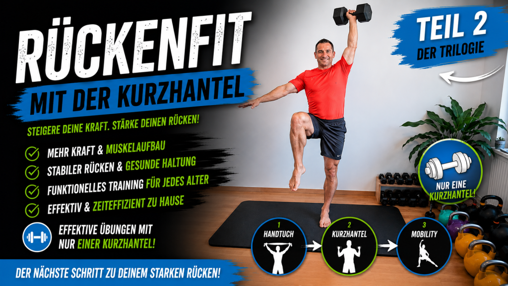 Willkommen zum zweiten Teil unserer exklusiven Rückenfit-Trilogie!
In diesem Video zeigen wir dir intensive Übungen mit einer Kurzhantel zur gezielten Rückenstärkung und zur Vorbeugung von Rückenschmerzen.