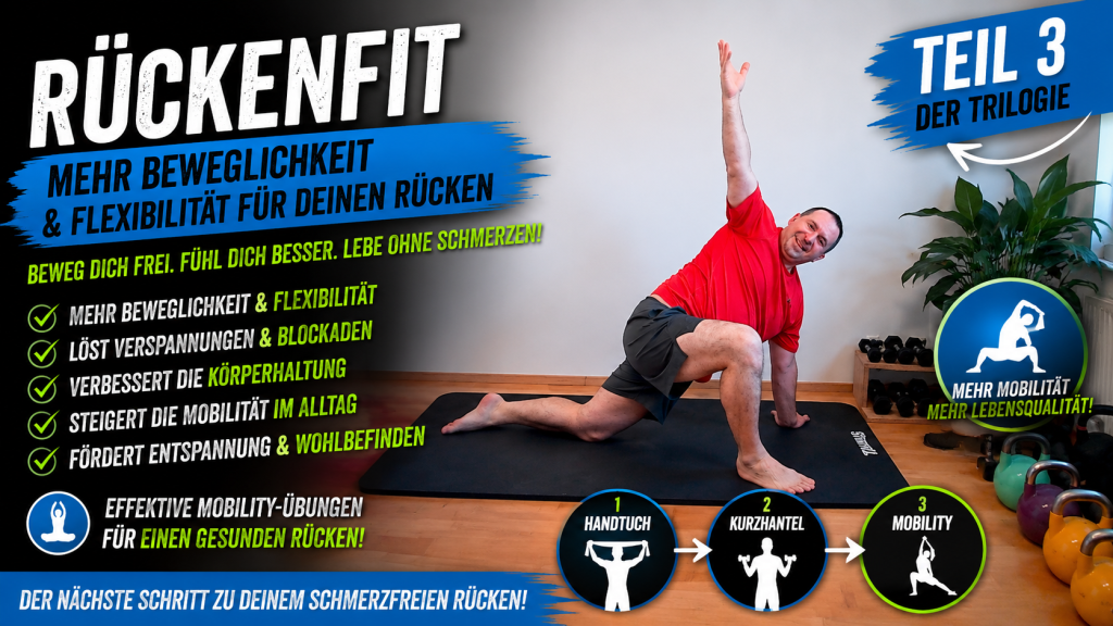 Willkommen zum dritten und finalen Teil unserer exklusiven Rückenfit-Trilogie!
In diesem Video zeigen wir dir intensive Mobility- und Dehnübungen für maximale Flexibilität, Regeneration und tiefe Entspannung des Rückens