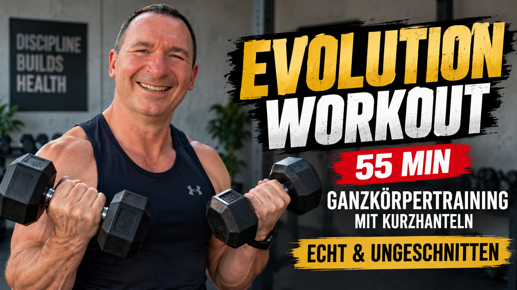Das ist echtes Training.
55 Minuten Ganzkörpertraining mit Kurzhanteln – aufgenommen bei einem unserer BATASHOMEWORKOUT Live-Workouts und komplett ungeschnitten.